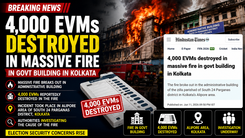 4,000 EVMs Destroyed in Massive Fire in Kolkata Government Building