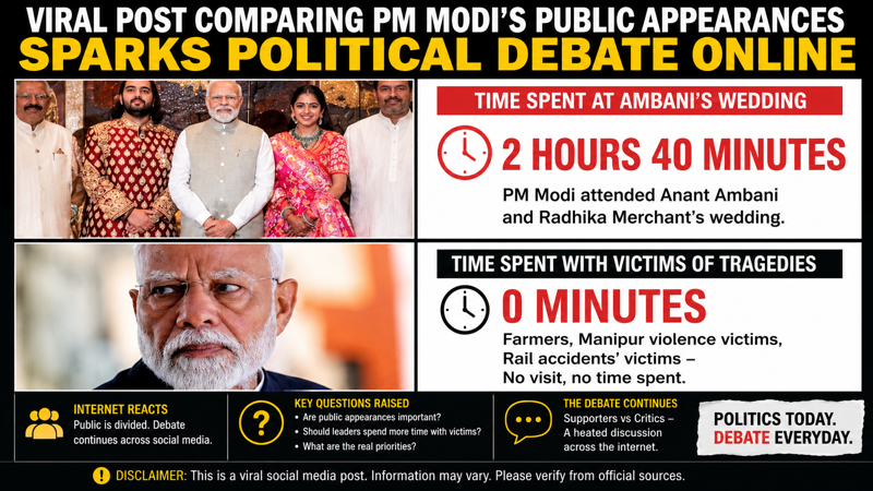 Viral Post Comparing PM’s Public Appearances Sparks Political Debate Online