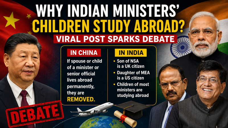 Why Are Indian Ministers’ Children Studying Abroad? Viral Post Sparks Debate Across India